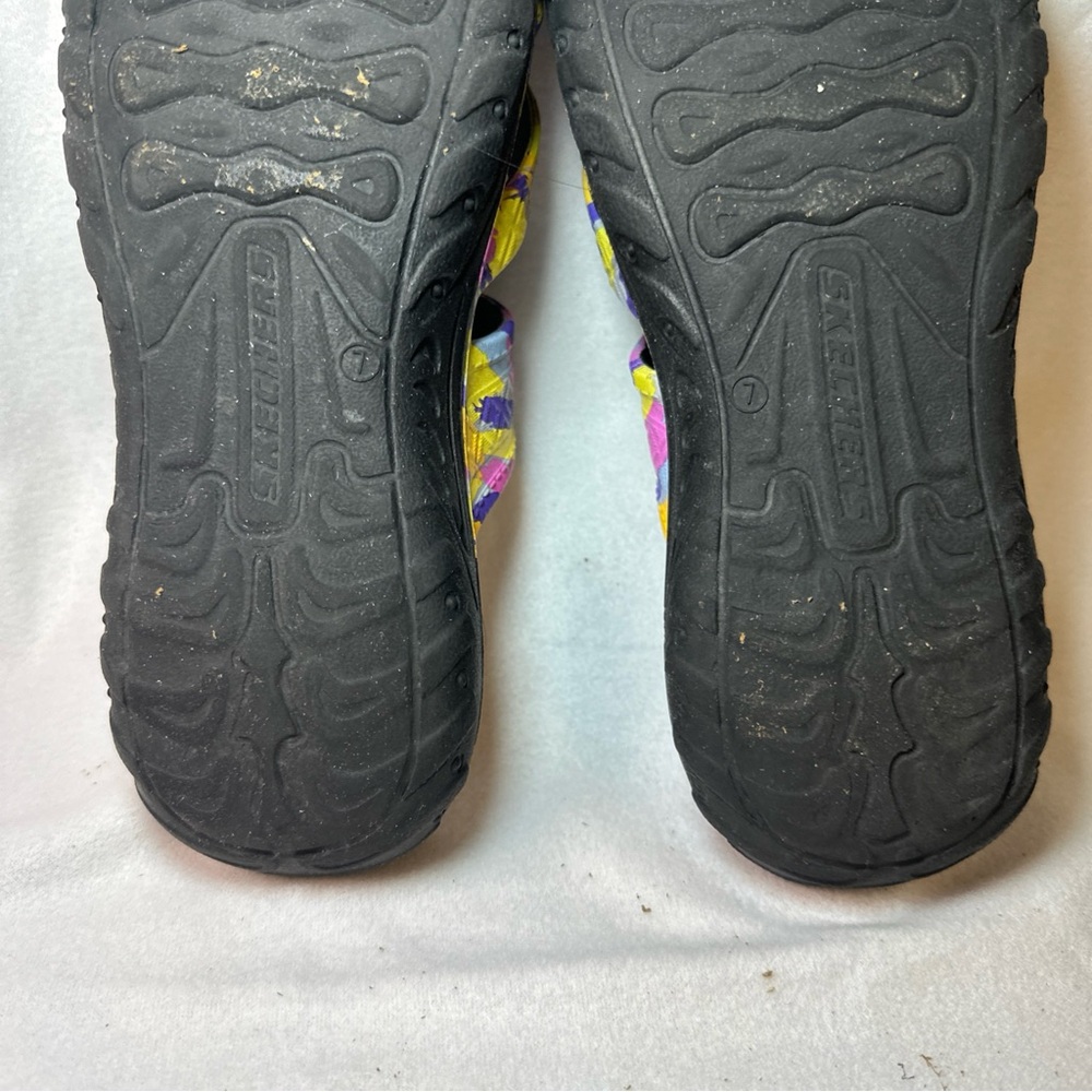 Skechers Women's Size 7 Reggae Artsy Black Multicolor Slip‎ On Sandals Shoes - Picture 10 of 10